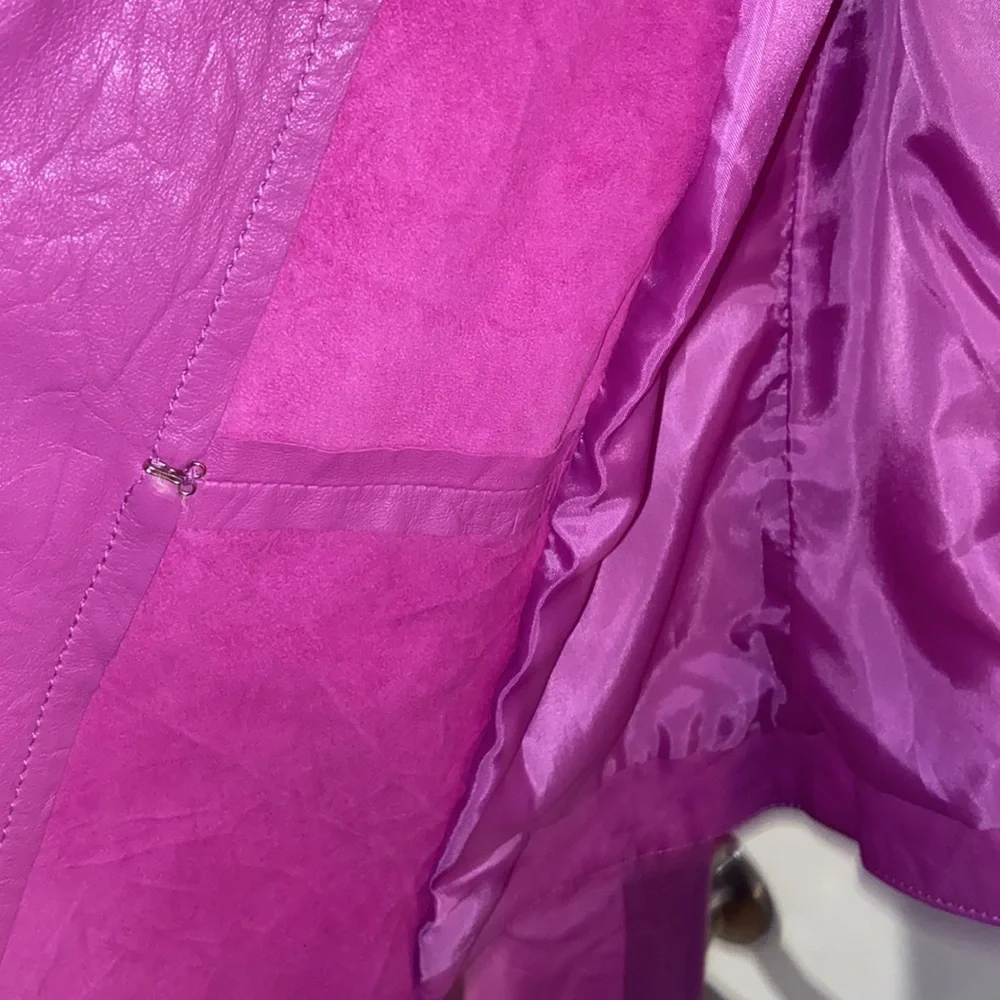 Cigno Nero leather purple jacket size 38 women’s EUC - Picture 3 of 5